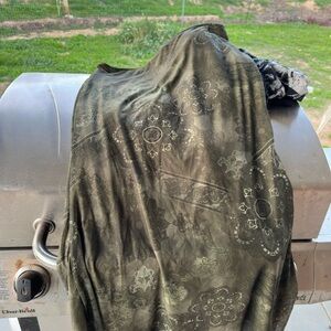 Floral green shein skirt